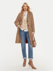 Tommy Hilfiger Płaszcz wełniany WW0WW42738 Brązowy Regular Fit. Brązowe płaszcze damskie Tommy Hilfiger, na zimę, bez wzorów, z wełny, bez kaptura. Za 1,699.00 zł.