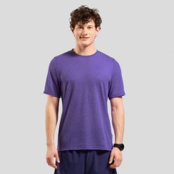 Koszulka męska Odlo ESSENTIAL LINENCOOL T-shirt. Niebieskie koszulki sportowe męskie Odlo, m, bez wzorów, sportowe, bez kołnierzyka. Za 269.99 zł.