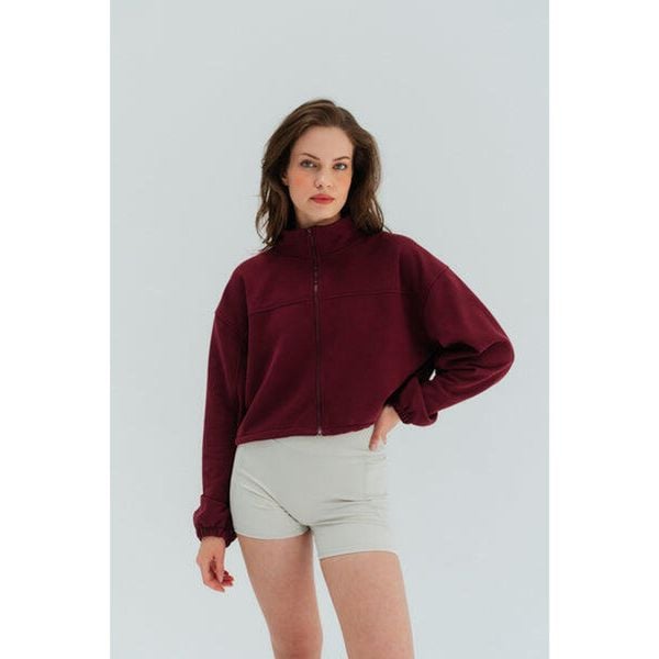 Kurtka sportowa Moonholi Uptown z zamkiem. Czerwone bluzy sportowe damskie MOONHOLI, bez wzorów, bez kaptura, na jogę i pilates. Za 399.00 zł.