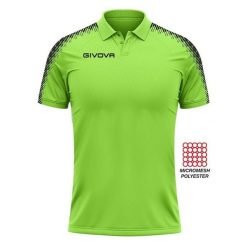 Sportowa koszulka polo Givova Apple Green 2XL. Zielone koszulki polo męskie Givova, na lato, m, bez wzorów, z materiału, bez kołnierzyka, bez ramiączek, na fitness i siłownię. Za 95.18 zł.