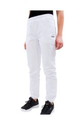 Spodnie damskie Fila Alma Woven. Białe spodnie materiałowe damskie Fila, l, bez wzorów, z gumy. Za 171.49 zł.