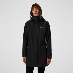 Parka przeciwdeszczowa damska Berghaus Omeara Long Shell Jacket. Czarne parki damskie Berghaus, s, bez wzorów, bez kaptura. Za 714.99 zł.