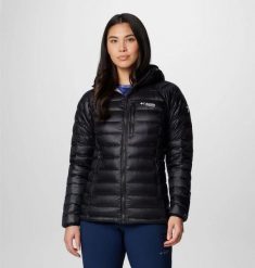 COLUMBIA Kurtka puchowa damska Arctic Crest Down Hooded Jacket black-L. Czarne kurtki damskie Columbia, l, bez wzorów, z materiału, z kapturem. Za 784.25 zł.