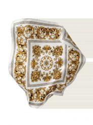 Apaszka damska WINGS 90x90 cm white gold baroque. Białe szaliki i chusty damskie Wings, z aplikacjami, z materiału, eleganckie. Za 49.90 zł.