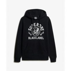Bluza z kapturem Superdry Label. Czarne bluzy męskie Superdry., l, bez wzorów, z kapturem. Za 386.45 zł.