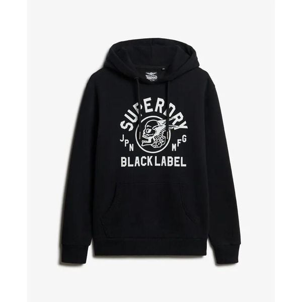 Bluza z kapturem Superdry Label. Czarne bluzy męskie Superdry., l, bez wzorów, z kapturem. Za 386.45 zł.