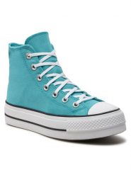 Converse Trampki Chuck Taylor All Star Lift Platform Stars A06492C Turkusowy. Niebieskie trampki i tenisówki damskie Converse, bez wzorów, z materiału, retro, bez zapięcia. Za 309.99 zł.