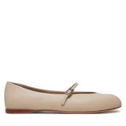 Baleriny Max Mara. Brązowe baleriny damskie Max Mara, bez wzorów, bez obcasa. Za 1,489.00 zł.