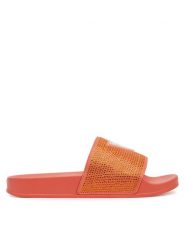 Guess Klapki E4GZ25BB00F Pomarańczowy. Brązowe klapki damskie Guess, z aplikacjami, z tworzywa sztucznego, bez obcasa. Za 109.99 zł.