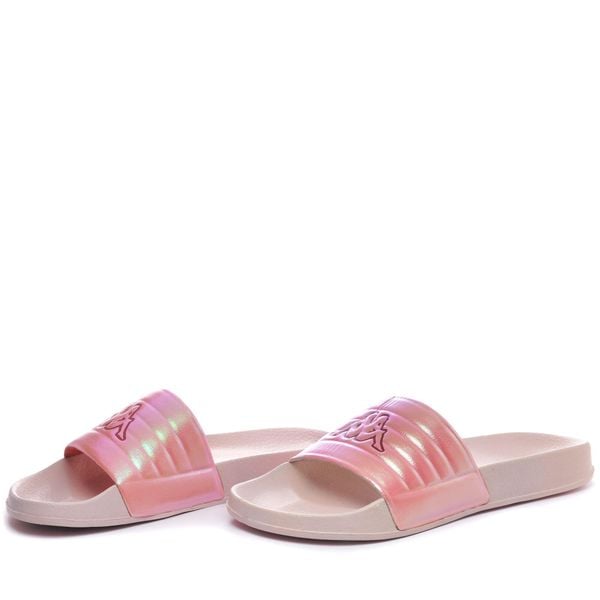 Klapki damskie Kappa Logo Searl. Brązowe klapki damskie Kappa, bez wzorów, z materiału, eleganckie, bez obcasa. Za 118.50 zł.