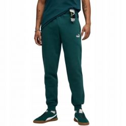 Spodnie Dresowe Męskie PUMA Sportowe Dresy Treningowe Bawełniane. Zielone spodnie sportowe męskie Puma, m, bez wzorów, z bawełny, dri-fit (nike). Za 149.00 zł.