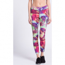 Reebok - Legginsy Comic Clash Tight. Szare legginsy damskie Reebok, z dzianiny. W wyprzedaży za 129.90 zł.