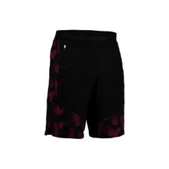 Spodenki fitness kardio FST 500 męskie. Czarne krótkie spodenki sportowe męskie DOMYOS, m, bez wzorów, z elastanu, na fitness i siłownię. W wyprzedaży za 54.99 zł.