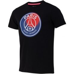 Koszulka męska PSG. Czarne koszulki sportowe męskie PSG, m, bez wzorów, bez kołnierzyka, bez ramiączek, do piłki nożnej. Za 149.99 zł.