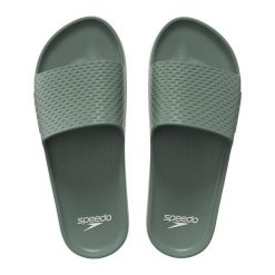 Klapki basenowe antypoślizgowe męskie Speedo Slide Entry. Zielone klapki męskie Speedo, z materiału. Za 59.99 zł.
