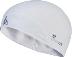 Czapka do biegania dla dorosłych Odlo Ceramicool UVP. Białe czapki i kapelusze męskie Odlo, na lato, bez wzorów, z bawełny, sportowe. Za 129.99 zł.