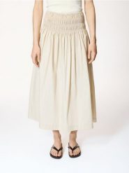 Bawełniana spódnica maxi - beżowy. Brązowe spódnice damskie Reserved, l, bez wzorów, z bawełny, maxi, rozkloszowane. Za 129.99 zł.