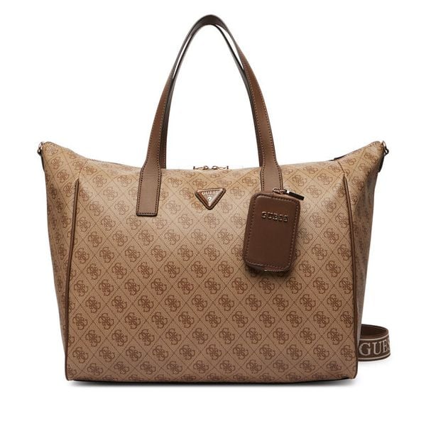 Torba weekendowa Guess. Brązowe torby podróżne damskie Guess, z aplikacjami. Za 479.99 zł.
