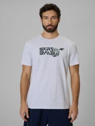 4F T-shirt regular z nadrukiem męski - szary S. Szare koszulki sportowe męskie 4f, m, bez wzorów, z bawełny, sportowe, bez kołnierzyka. Za 69.99 zł.