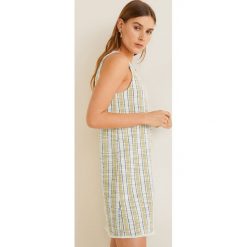 Mango - Sukienka Jaqab. Żółte tuniki damskie marki Mango, bez wzorów, z bawełny, casualowe, bez kołnierzyka, bez ramiączek. W wyprzedaży za 69.90 zł.