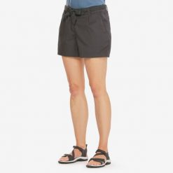 Spodenki turystyczne damskie Quechua NH100. Szare szorty sportowe damskie QUECHUA, l, bez wzorów, z bawełny, sportowe, trekkingowe. Za 79.99 zł.