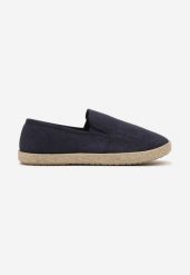 Granatowe Trampki w Stylu Espadryli Wsuwane Tolindea. Niebieskie trampki męskie Born2be, bez wzorów, eleganckie, bez zapięcia. Za 59.99 zł.