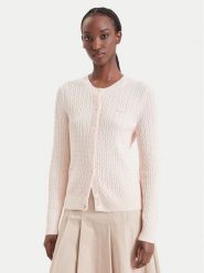 Lacoste Kardigan AF9872 Różowy jasny Regular Fit. Czerwone kardigany damskie Lacoste, bez wzorów, z bawełny. Za 814.99 zł.