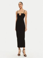 JACQUEMUS Sukienka dzianinowa 24E241KN449 Czarny Regular Fit. Czarne sukienki damskie JACQUEMUS, bez wzorów, z dzianiny, bez kołnierzyka, bez ramiączek. W wyprzedaży za 2,159.00 zł.