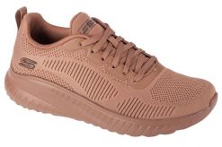 Buty do chodzenia damskie Skechers Bobs Squad Chaos Face Off. Brązowe obuwie sportowe damskie Skechers, bez wzorów, z jeansu, trekkingowe. Za 259.99 zł.
