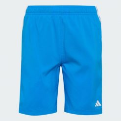 DZIECIĘCE SZORTY DO PŁYWANIA Z 3 PASKAMI. Białe spodenki dla dziewczynek Adidas, bez wzorów, z materiału, eleganckie, z standardowym stanem. Za 129.00 zł.