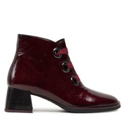 Botki Hispanitas. Czerwone botki damskie Hispanitas, bez obcasa, na słupku, bez zapięcia. Za 619.99 zł.