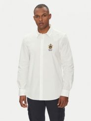 Aeronautica Militare Koszula 251CA1261CT3288 Biały Regular Fit. Białe koszule męskie Aeronautica Militare, l, bez wzorów, z bawełny, bez kołnierzyka, bez ramiączek. Za 299.99 zł.