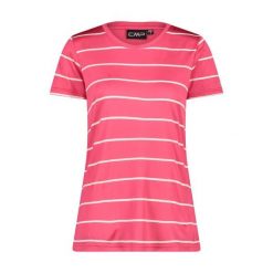 Koszulka w paski z okrągłym dekoltem damska CMP. Czerwone koszulki sportowe damskie CMP, bez wzorów, sportowe, bez kołnierzyka. Za 135.45 zł.