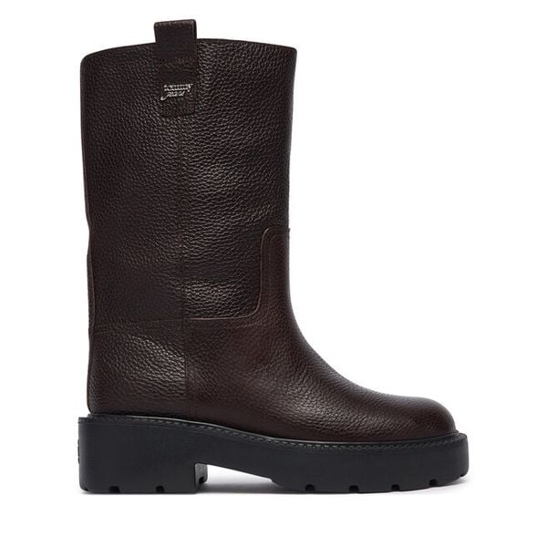 Kozaki Tommy Jeans. Brązowe kozaki damskie Tommy Jeans, z jeansu, bez obcasa. Za 799.99 zł.