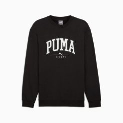 Bluza męska Puma SQUAD CREW TR 68179501. Czarne bluzy męskie Puma, l, bez wzorów, z bawełny, bez kaptura. Za 167.13 zł.
