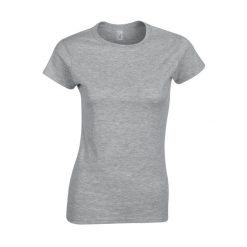Koszulka Softstyle Dla Pań I Panów. Szare koszulki sportowe damskie Gildan, xl, bez wzorów, sportowe, bez kołnierzyka. Za 28.99 zł.