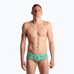 Bokserki kąpielowe męskie CLap Slipy. Zielone kąpielówki męskie CLAP, m, bez wzorów, z materiału, do pływania. Za 119.99 zł.