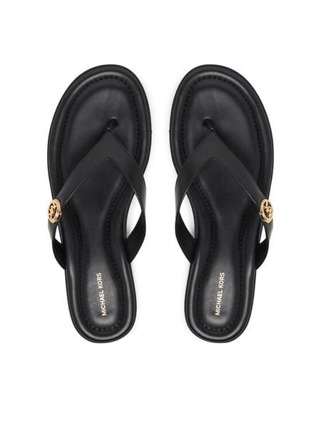 MICHAEL Michael Kors Japonki Ering Thong 40S6ERFS1L Czarny. Czarne klapki damskie MICHAEL Michael Kors, bez wzorów, ze skóry, bez obcasa. Za 431.99 zł.