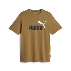 Koszulka fitness męska Puma ESS+ 2 Col Logo Tee. Brązowe koszulki sportowe męskie Puma, m, bez wzorów, z bawełny, bez kołnierzyka, bez ramiączek, na fitness i siłownię. Za 121.20 zł.