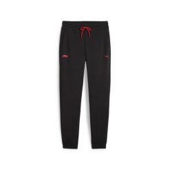 Męskie spodnie dresowe F1 ESS w wyścigowym stylu PUMA Black. Czarne spodnie sportowe męskie Puma, l, bez wzorów, z dresówki, do biegania. Za 269.00 zł.