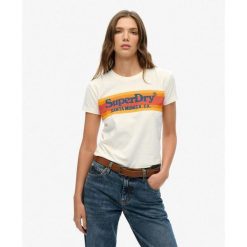 Dopasowana koszulka Venue Outdoors. Białe koszulki sportowe damskie Superdry., bez wzorów, z bawełny, bez kołnierzyka, bez ramiączek. W wyprzedaży za 157.15 zł.