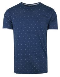 T-Shirt Granatowa z Nadrukiem Postrzępione Brzegi, Koszulka, Krótki Rękaw, U-neck. Niebieskie t-shirty męskie Porthal, na lato, m, bez wzorów, z bawełny, casualowe, bez kołnierzyka. Za 115.00 zł.