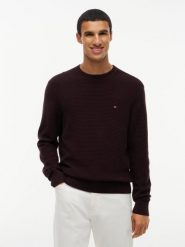 Tommy Hilfiger sweter z dzianiny z domieszką kaszmiru Mężczyźni Bawełna brązowy, L. Brązowe swetry przez głowę męskie Tommy Hilfiger, l, bez wzorów, z bawełny, bez kołnierzyka. Za 649.95 zł.
