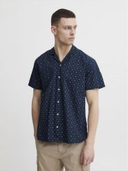 Blend Koszula 20715448 Granatowy Regular Fit. Niebieskie koszule męskie Blend, m, bez wzorów, z bawełny, bez kołnierzyka, bez ramiączek. Za 159.99 zł.