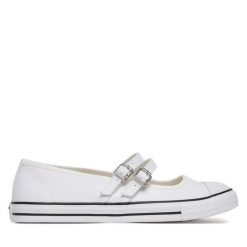 Baleriny Converse. Białe baleriny damskie Converse, bez wzorów, retro, bez obcasa. Za 199.99 zł.
