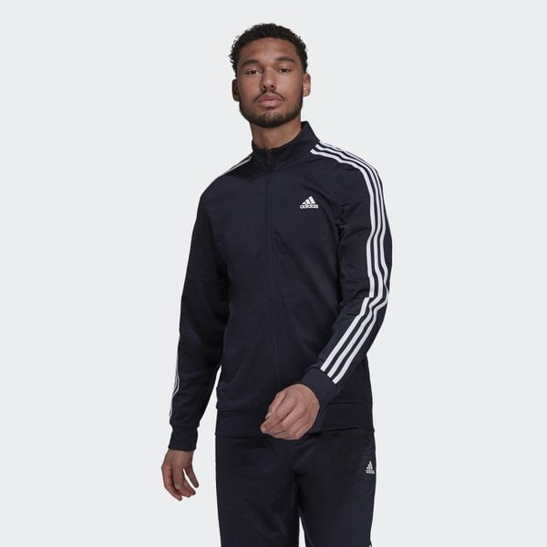 Kurtka z dresu adidas 3-Stripes Essentials Warm-Up. Białe kurtki męskie Adidas, l, bez wzorów, z dresówki, bez kaptura. Za 233.00 zł.