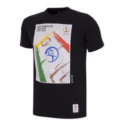 Koszulka dla dorosłych - Plakat Mistrzostw Świata Korea-Japonia 2002 - Czarny. Czarne koszulki sportowe męskie COPA FOOTBALL, xl, bez wzorów, bez kołnierzyka, bez ramiączek, do piłki nożnej. Za 211.91 zł.