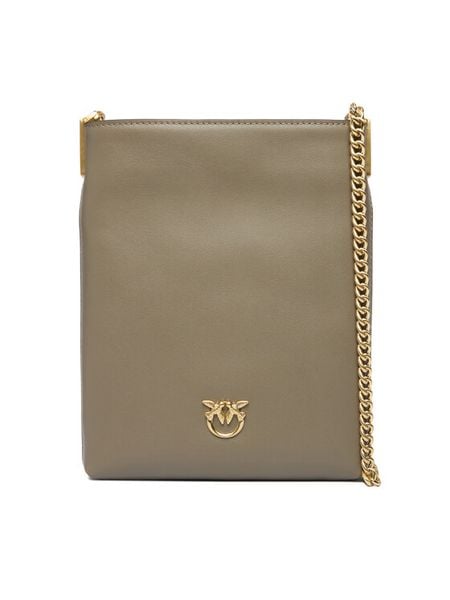 PINKO Torebka Flat Satchel AI 25-26 PCPL 105352 A0QO Szary. Szare torebki do ręki damskie Pinko, bez wzorów, ze skóry, wizytowe, bez dodatków. Za 1,059.00 zł.