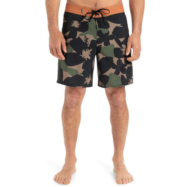 Spodenki boardshort dla Mężczyzn SURFSILK STRAIGHT LEG 18" Brązowy. Zielone szorty męskie Quiksilver, l, bez wzorów, z elastanu. Za 319.99 zł.