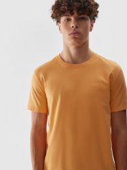 4F T-shirt regular gładki męski - pomarańczowy M. Brązowe koszulki sportowe męskie 4f, m, bez wzorów, z bawełny, sportowe, bez kołnierzyka. W wyprzedaży za 39.99 zł.